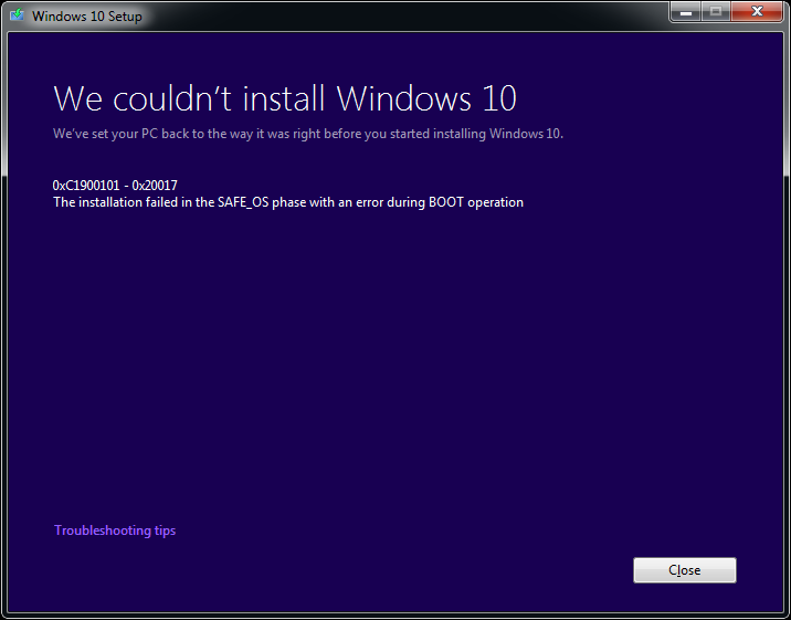Windows 10 Update Error